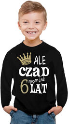 Czarna Koszulka dziecięca na długi rękaw urodzinowa Ale