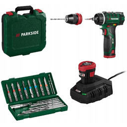 Parkside Akumulatorowa wiertarko-wkrętarka 12V Pbsa E4 aku ładowarka