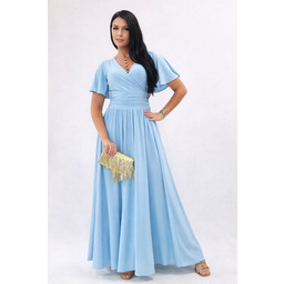 Pakamera Sukienka wieczorowa maxi błekitna drapowana 36-56