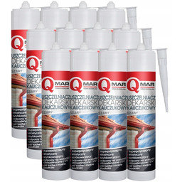 12X Silikon Dekarski Szary uszczelniacz kauczukowy 300 ml