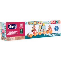 CHICCO Zabawka My Wood Friends Drewniany Niedźwiadkowy Pociąg