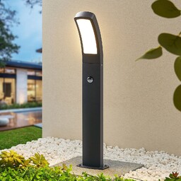 Zewnętrzna Lampa Lindby, Moshe, czarny, taras, metal, nowoczesny
