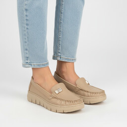 Armodo Mokasyny damskie, cholewka ze skóry naturalnej gładkiej