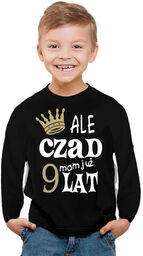 Czarna Koszulka dziecięca na długi rękaw urodzinowa Ale