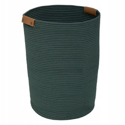 Kosz Na Pranie Bawełniany Tekstylny Wysoki Łazienkowy Zielony