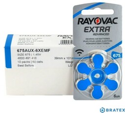 60 x baterie do aparatów słuchowych Rayovac Extra
