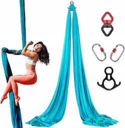Szarfa akrobatyczna aerial silk 7 m Jasnoniebieska
