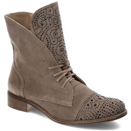 EXQUISITE Botki - 1408 Taupe Welur