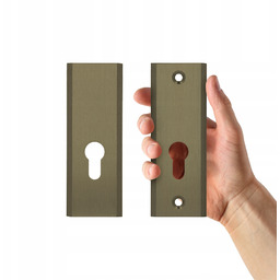 Szyld rozeta zamka do drzwi prostokątna stare złoto