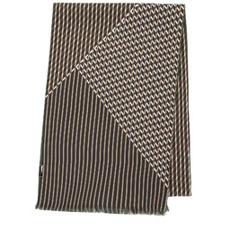 Męski szal jedwabny we wzory zielono - brązowy