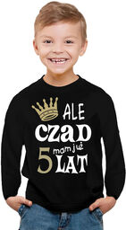 Czarna Koszulka dziecięca na długi rękaw urodzinowa Ale