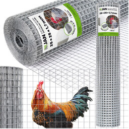 Siatka Zgrzewana 25x25x1,7mm na Woliery Ogrodzenie 12,5m2 Klatki