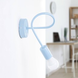 Kinkiet Oxford HELAM, możliwość ściemniania, niebieski, salon /