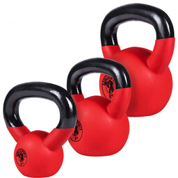 Zestaw 4kg, 8kg, 12kg Kettle żeliwne gumowane Gorilla