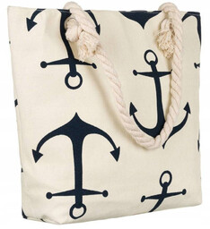 Shopperka plażowa [DH] FB01-KOTWICE beżowa