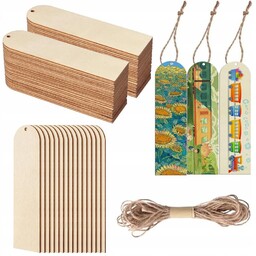 Drewniane zakładki do książek DIY 60 SZTUK Bileciki