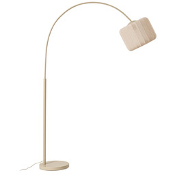 Lampa Podłogowe Lindby, Helin, beżowy, salon, tkanina tekstylia,