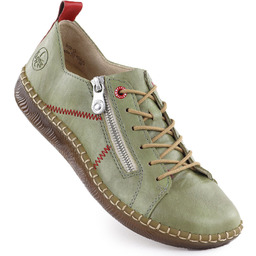 Półbuty damskie komfortowe zielone Rieker N2401-54