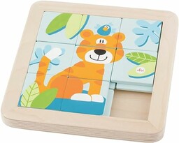 SEVI 83081 drewniane puzzle przesuwne dla dzieci, 9-częściowy