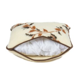 Kampol Poduszka wełniana merynos 40x70 Mena brązowa Wyroby