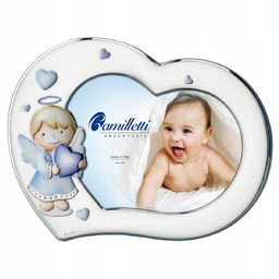 Ramka dziecięca serce z Aniołkiem 13x18 Niebieski