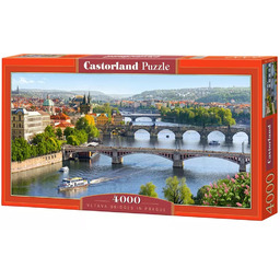 Puzzle 4000 elementów. Wełtawa, mosty w Pradze. Castorland