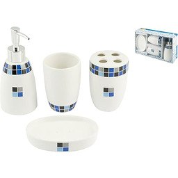 Home Lilly zestaw łazienkowy, ceramika, kość słoniowa