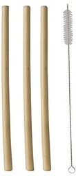 Słomki bambusowe 23cm śr.6 szczoteczka 12szt