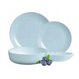 Talerze Serwis Komplet Obiadowy 19el 6os Niebieskie Diwali