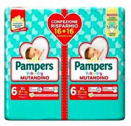Pieluchomajtki Pampers Baby-Dry Rozmiar 6 32 szt. -