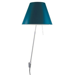 Lampa Ścienna Luceplan, ściemnialny, niebieski, salon, aluminium