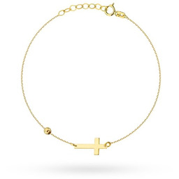 Bransoletka Złota Krzyżyk i Kulka pr 585