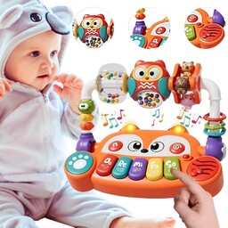 WOOPIE BABY Interaktywne Pianino Edukacyjne Sensoryczne Lisek LED