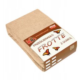 Prześcieradło frotte z gumką 220x240 beżowe Karo