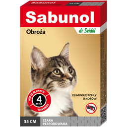 Sabunol Obroża szara dla kota 35 cm