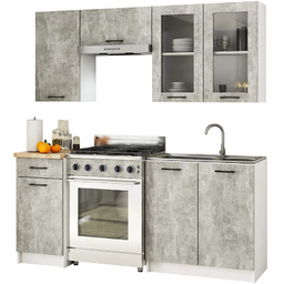 Edinos Komplet mebli kuchennych beton z witryną 180