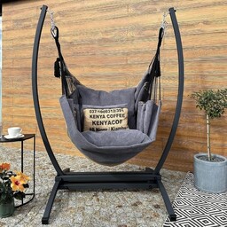 Hamak wiszący ze stelażem Swing XXL - Szary