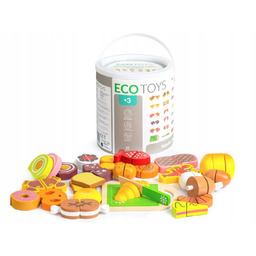 Drewniane jedzenie do krojenia 23 sztuki Ecotoys