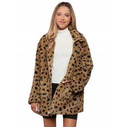 SHEIN PŁASZCZ DZIEWCZĘCY BRĄZOWY WZÓR 134 ŁNH