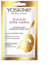 Yoskine Geisha Mask maska na złotej tkaninie Sake