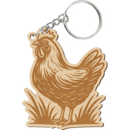 Kura - drewniany brelok z grawerem dla rolnika