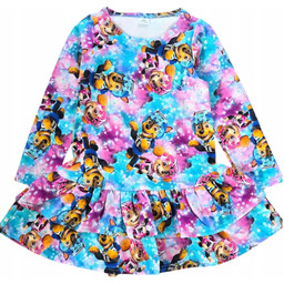 Sukienka 98 dla dziewczynki Psi Patrol Sky falbanki