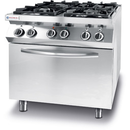 Kuchnia gazowa 4 palniki z elektrycznym piekarnikiem konwekcyjnym