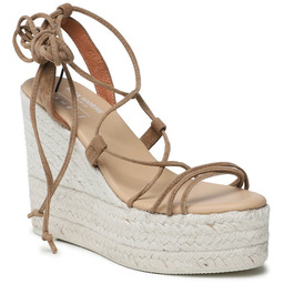 Espadryle Manebi Soft Suede Lace-Up Wedge Espadrilles L