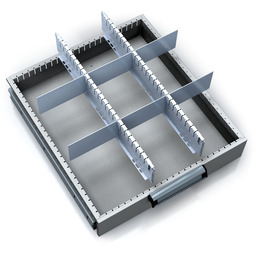 Wewnętrzny podział szuflad MECHANIC, 2U, 9 przegród