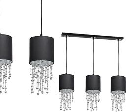 Milagro Almeria MLP64300 lampa wisząca abażury czarne kryształowe