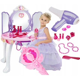 Toaletka Z Lustrem Dziewczynki Różdżka-pilot Suszarka Na Baterie