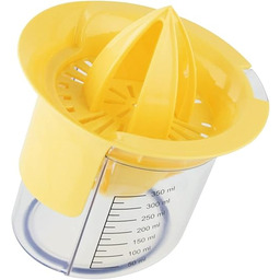 Fackelmann Plastikowa podwójna prasa do owoców, przezroczysta/żółta, 12