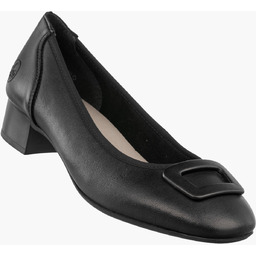 Czółenka Damskie Skórzane RIEKER Buty Na Klocku Eleganckie