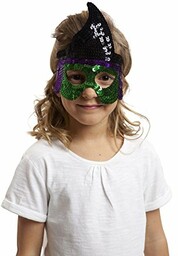 Żywe kostiumy 203590 maska z cekinami czarownicy, wielokolorowa,